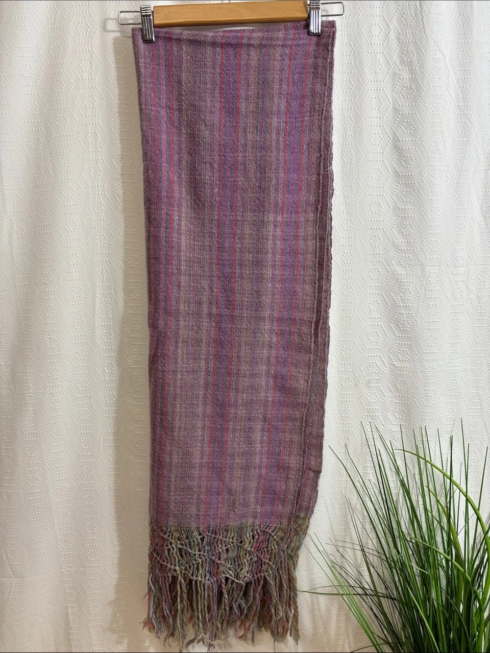 Vintage wool shawl purple